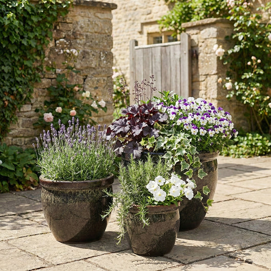 Pflanzgefäß Keramik "Bavaria Tall" Braun Ø 21 - 37 cm Frostfest