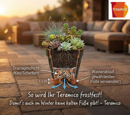 Pflanzgefäß "Round Plain" Moosbraun – Ø 18 bis 47 cm – Frostfestes Steinzeug