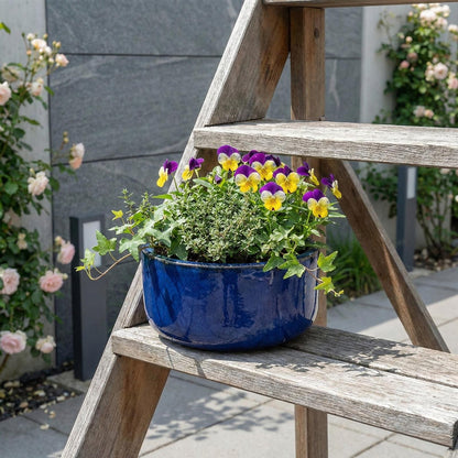 Pflanzschale "Amsterdam" Royal Blau – Ø 21 bis 38 cm – Glasiertes Steinzeug