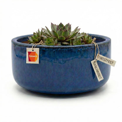 Pflanzschale Amsterdam Royal Blau 38cm - Schwere Blumenschale 6,5kg frostfest