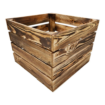 Holzkiste Obstkiste 40x30x40cm Geflammt
