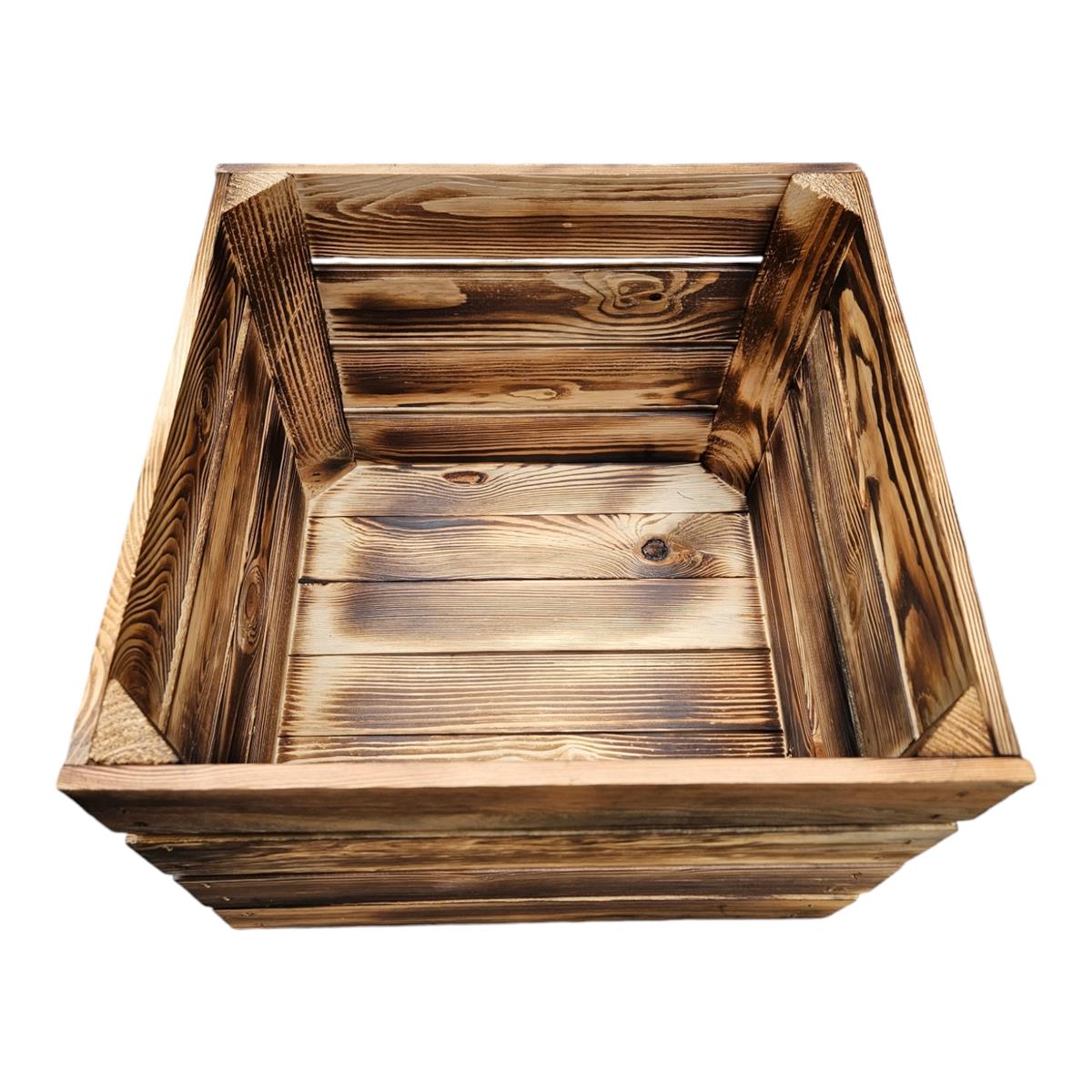 Holzkiste Obstkiste 40x30x40cm Geflammt