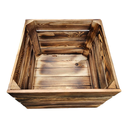 Holzkiste Obstkiste 40x30x40cm Geflammt