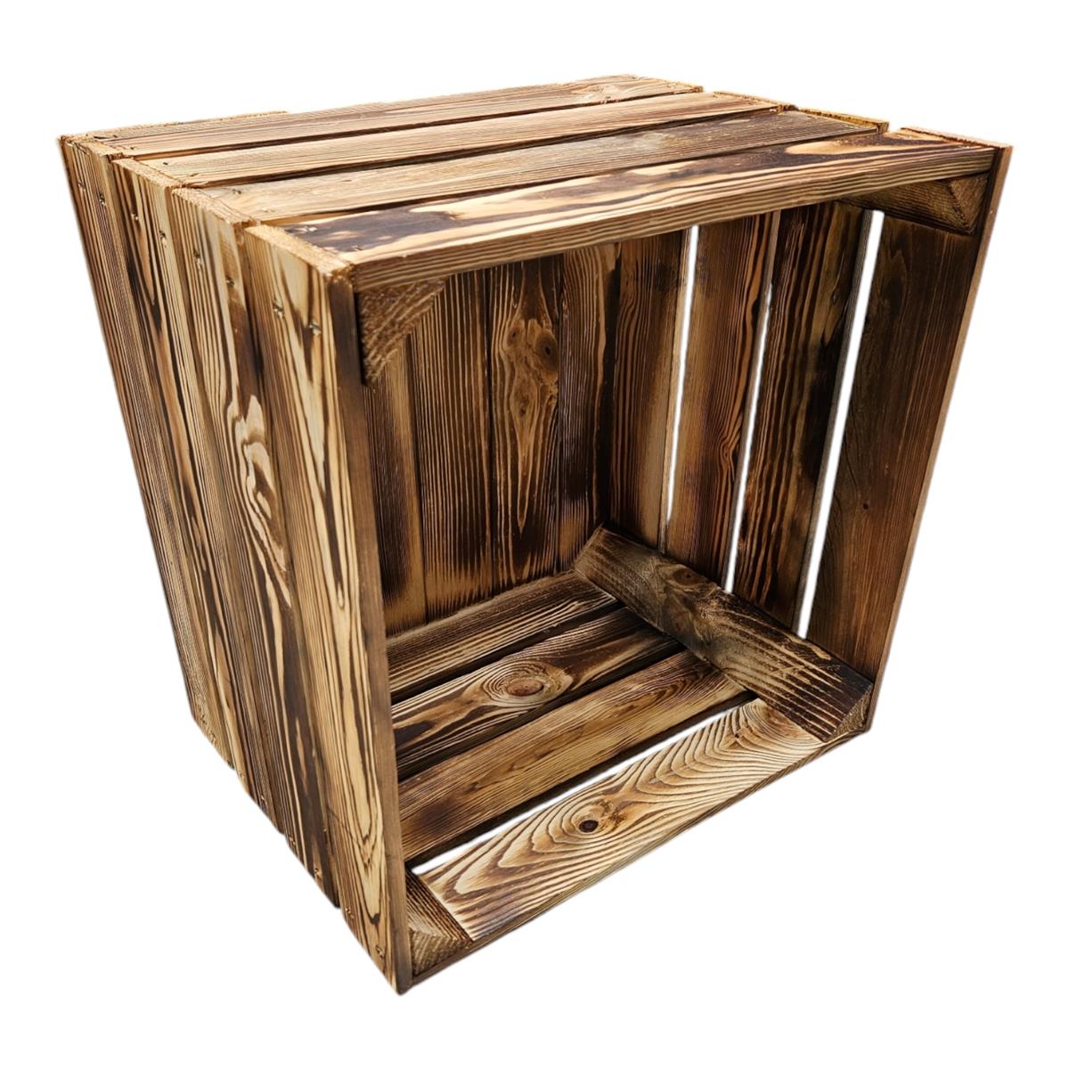 Holzkiste Obstkiste 40x30x40cm Geflammt