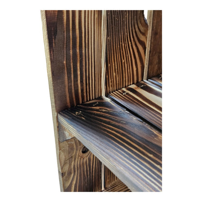 Holzkiste Kistenregal 50x40x30cm Boden Längs Geflammt 2er SET