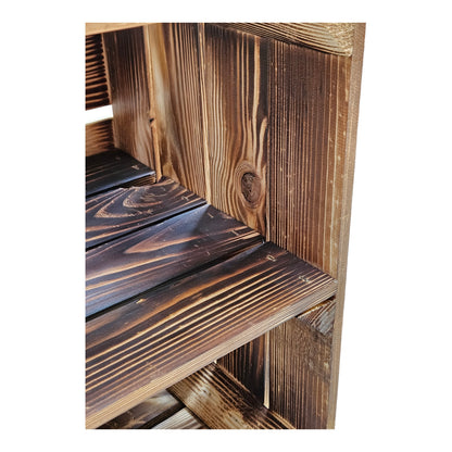 Holzkiste 2er Set Geflammt Ablage kurz 50 x 40 x 30cm Regalkisten