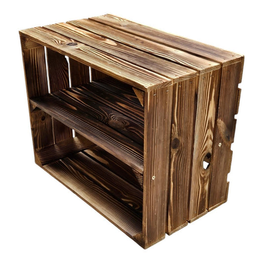 Coffret en bois 50x40x30cm Fond flammé Long