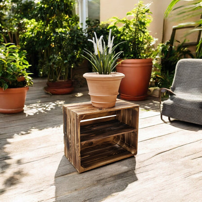 Holzkiste Kistenregal 50x40x30cm Boden Längs Geflammt 2er SET