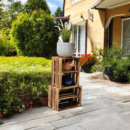 2er Set Holzkiste 40x30x25cm Geflammt Ablage