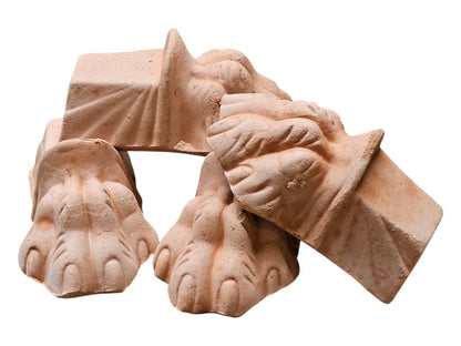 4er Set Löwentatzen-Füße aus Terrakotta | Perfekt für Ihre Pflanzen 15cm