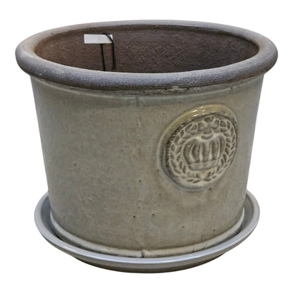 Pflanzteller Untersetzer für Blumentöpfe 42cm Grau-Weiß Vogeltränke