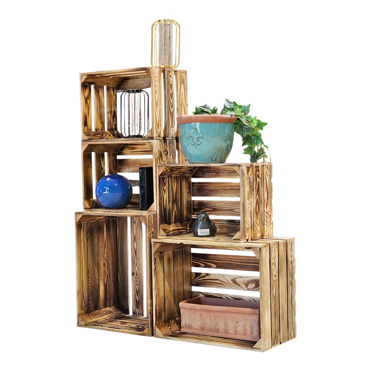 Obstkisten Holzkisten Regal 50 x 40 x 30cm und 40x30x25 5er