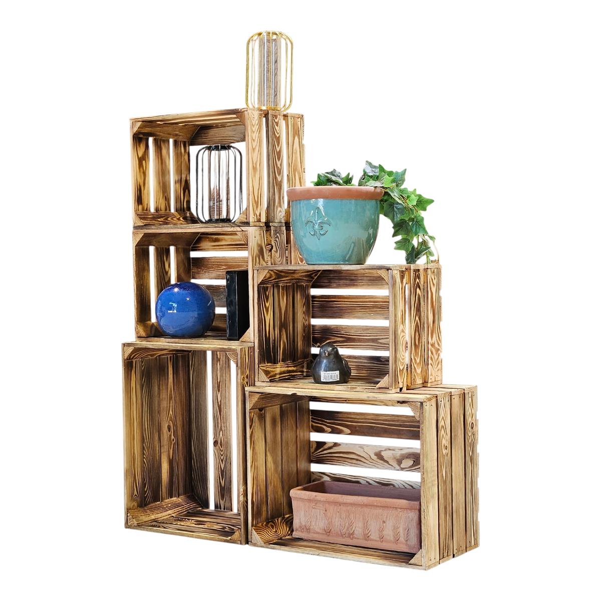 Obstkisten Holzkisten Regal 50 x 40 x 30cm und 40x30x25 5er