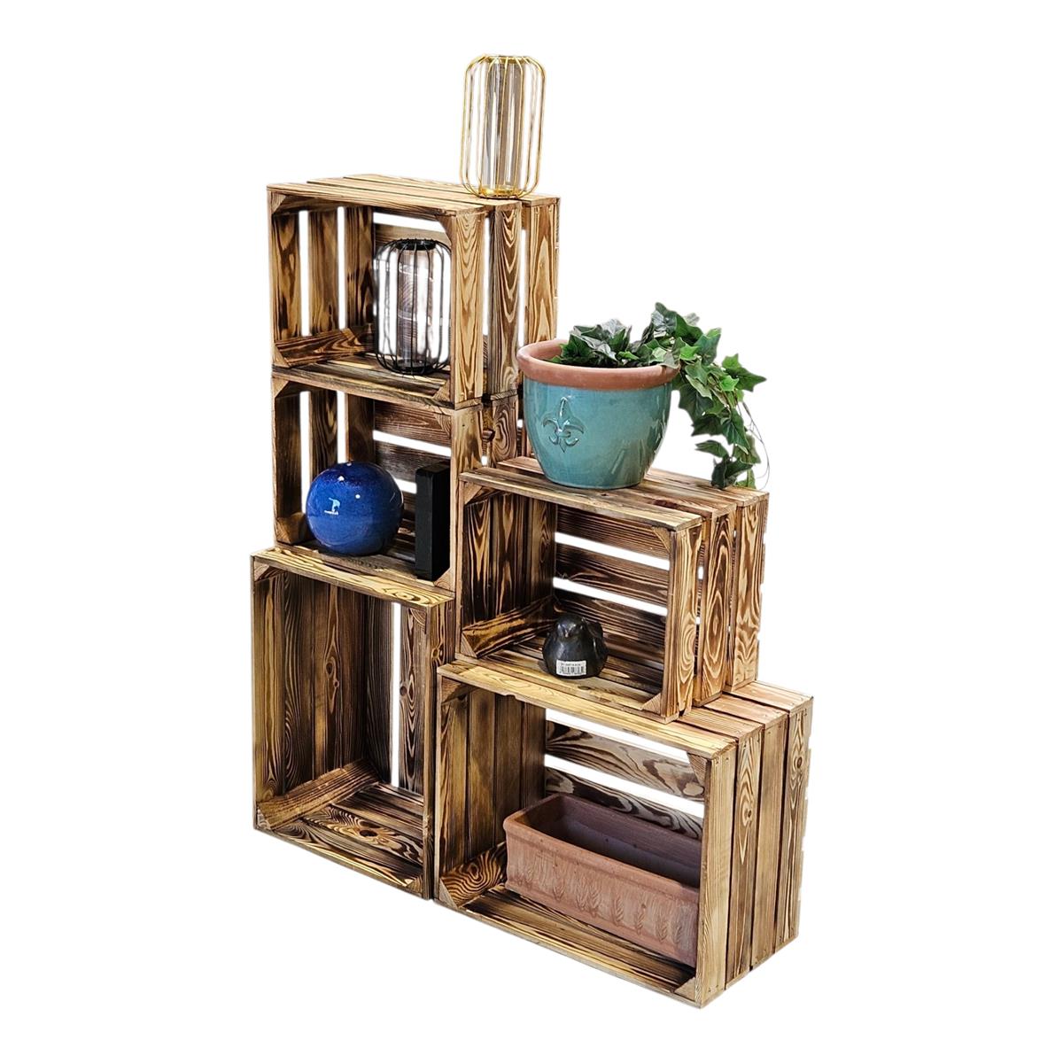 Obstkisten Holzkisten Regal 50 x 40 x 30cm und 40x30x25 5er