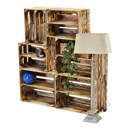 Obstkisten Holzkisten Regal 50 x 40 x 30cm und 40x30x25 6er SET Längs