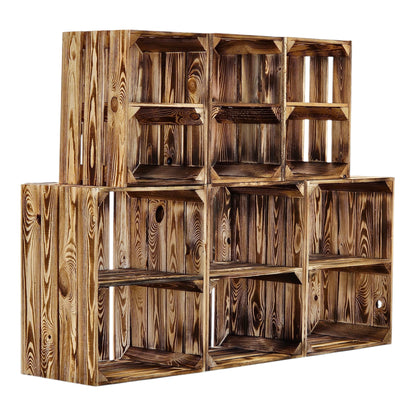 Obstkisten Holzkisten Regal 50 x 40 x 30cm und 40x302x26 6er SET Quer