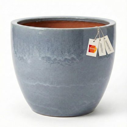 Keramik Pflanzgefäß "Eggpot" Antik Grau – Wählbare Größen (21-48cm)