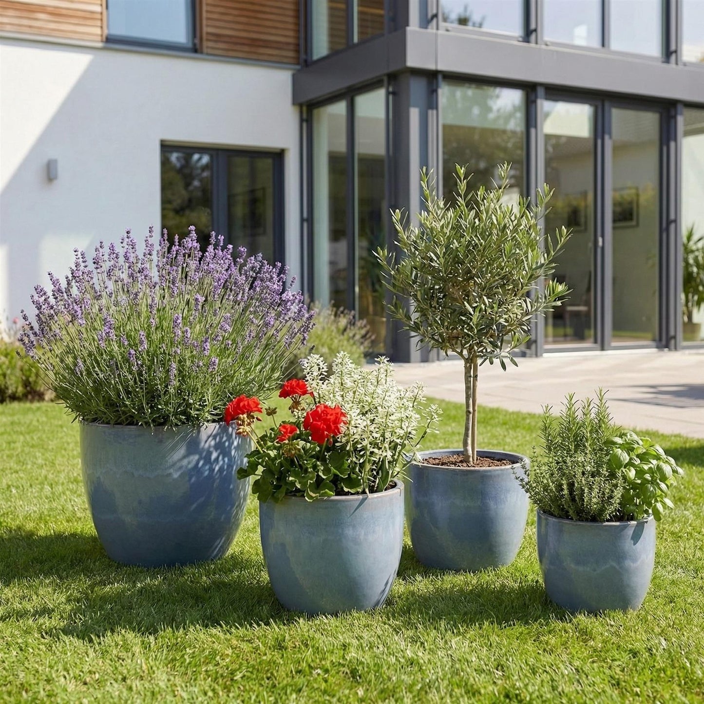 Keramik Pflanzgefäß "Eggpot" Antik Grau – Wählbare Größen (21-48cm)