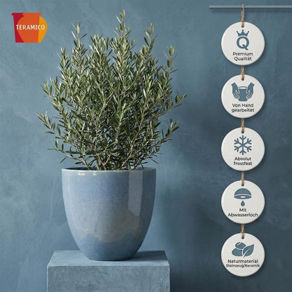 Keramik Pflanzgefäß "Eggpot" Antik Grau – Wählbare Größen (21-48cm)