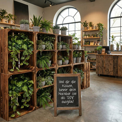 Holzkisten 50 x 40 x 30cm Geflammt Ablage Kurz 6 x