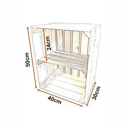 Holzkiste 2er Set Geflammt Ablage kurz 50 x 40 x 30cm Regalkisten