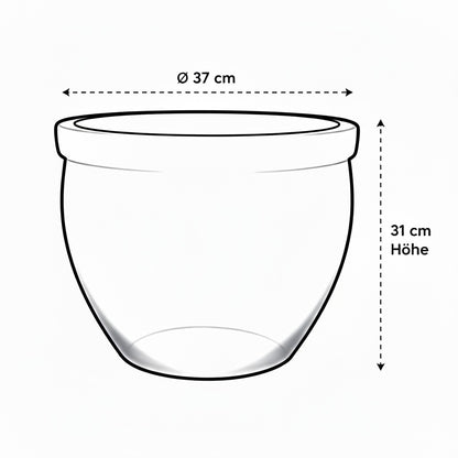 Keramik Pflanzgefäß "Bavaria" Anthrazit – Wählbare Größen (21-37cm