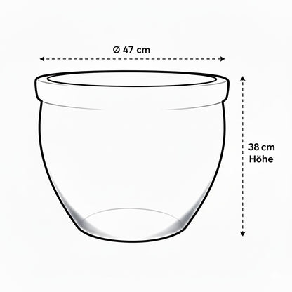 Keramik Pflanzgefäß "Bavaria" Anthrazit – Wählbare Größen (21-37cm