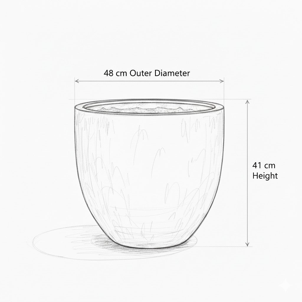 Keramik Pflanzgefäß "Egg Pot" Anthrazit – Wählbare Größen (21-48cm)