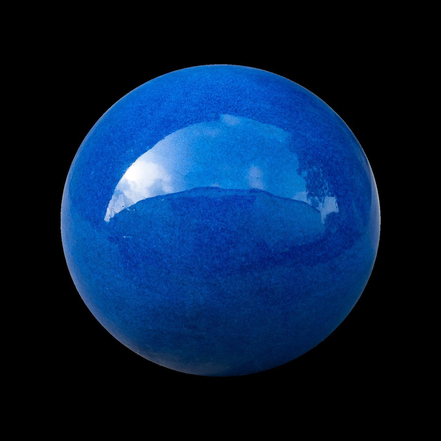 Boule de jardin en céramique émaillée bleu roi 16 cm