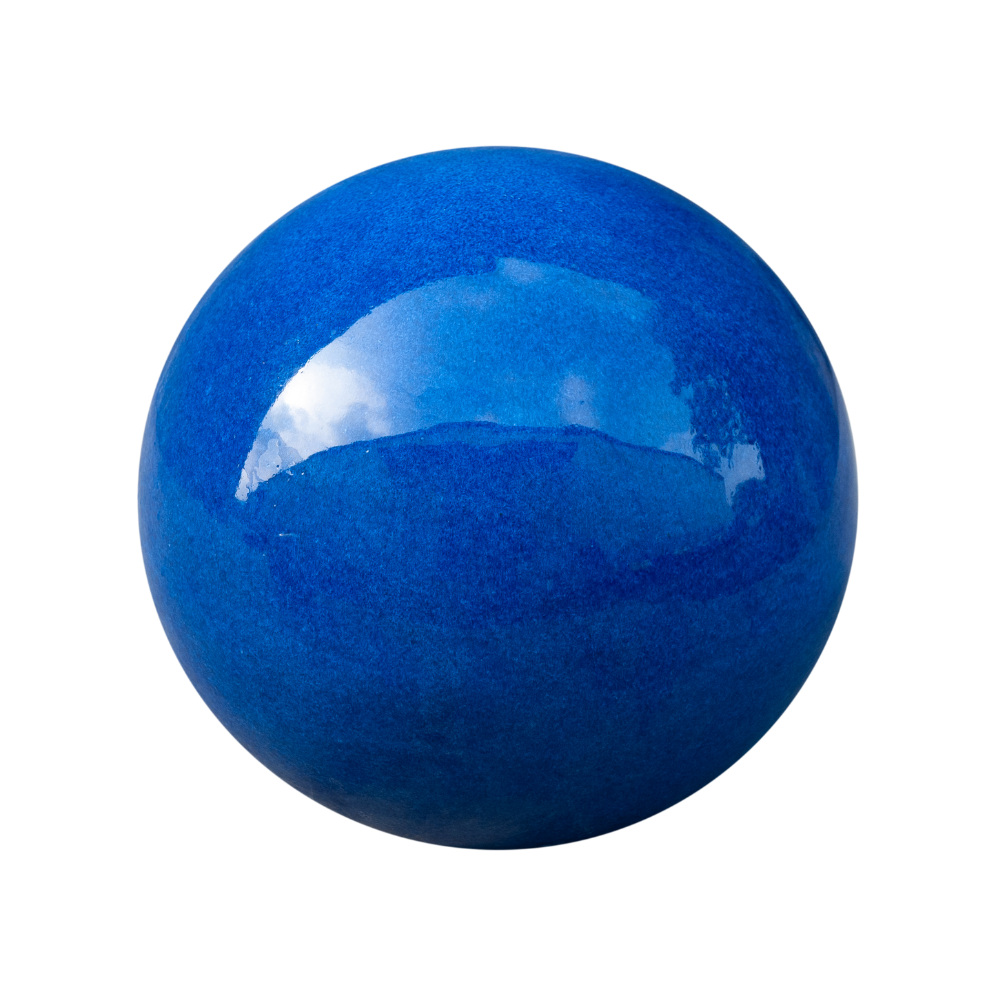 Boule de jardin en céramique émaillée bleu roi 16 cm