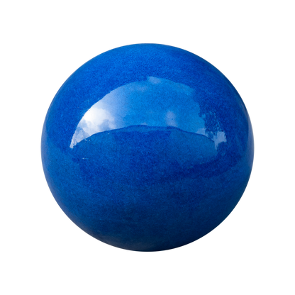 Boule de jardin en céramique émaillée bleu roi 16 cm
