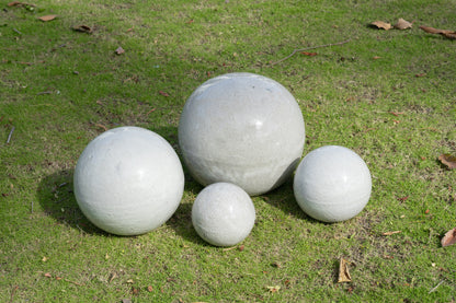 Gartenkugeln Rosenkugeln Keramik 3er Set Grau-Weiß glasiert