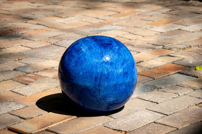 Rosenkugel Dekokugel Gartenkugel Kugel Blau glasiert hochwertig frostfest 36 cm