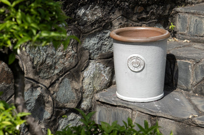 Provence Pflanzkübel mit 2 Kronen - Handgefertigt für Ihren Garten 33x38cm October Gray