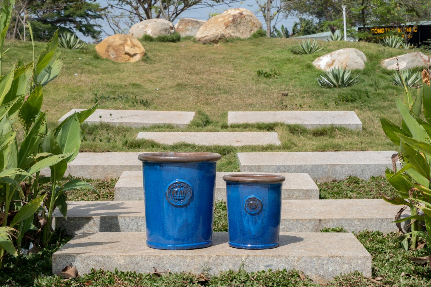 Blumentopf "Provence II" 25x28 cm Royal Blau