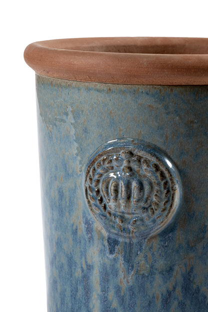 Provence Pflanzkübel mit 2 Kronen - Handgefertigt für Ihren Garten 33x38cm Rusty-Blue