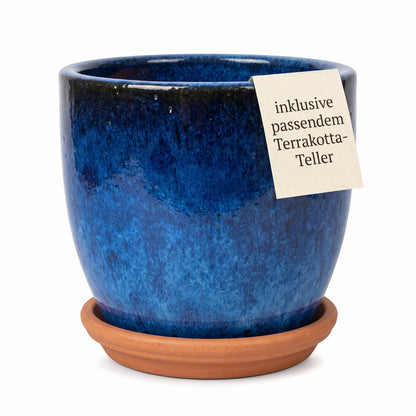 Keramik Blumentöpfe mit Untersetzern, Ø ca. 21 cm | 17 Farben