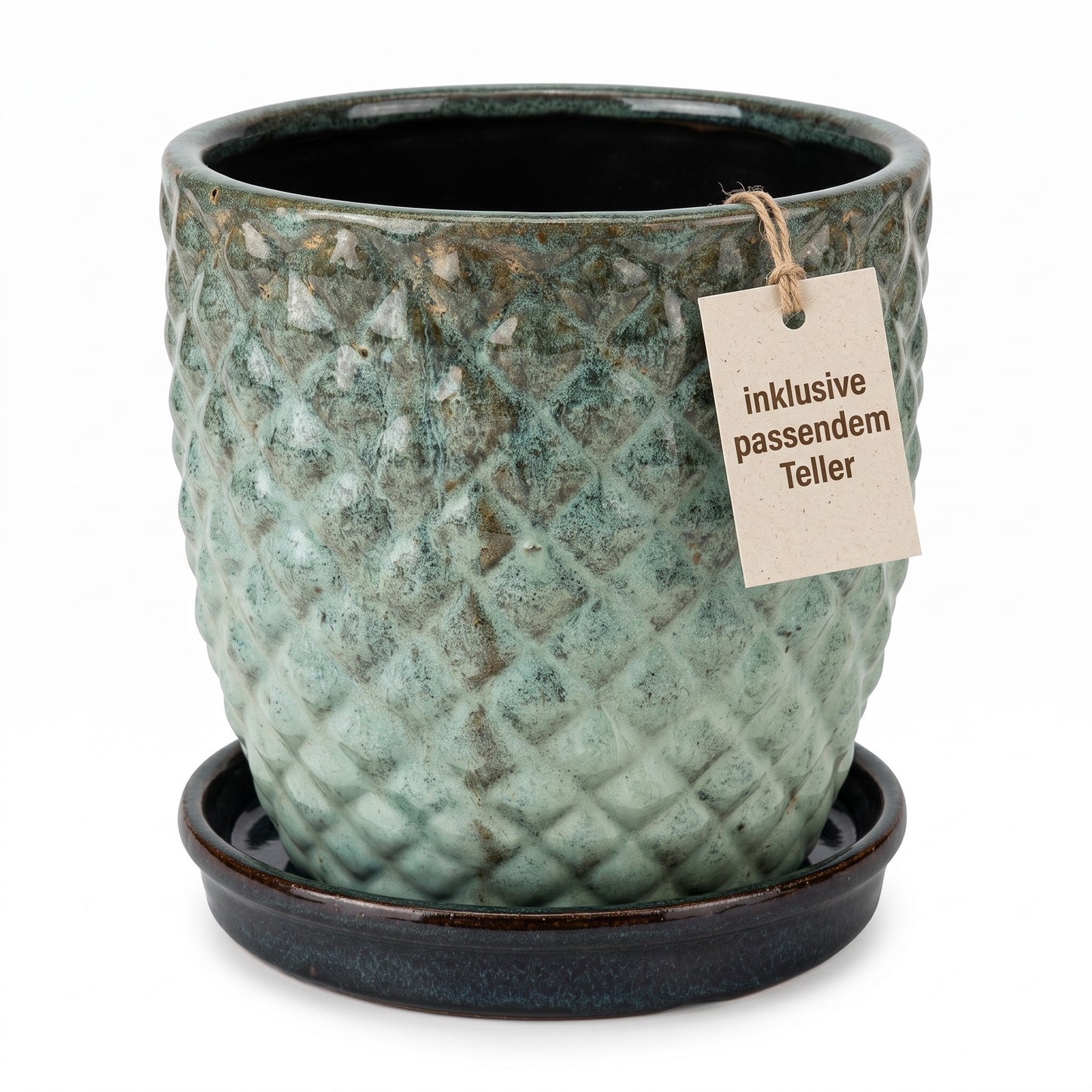 Keramik Blumentöpfe mit Untersetzern, Ø ca. 21 cm | 17 Farben