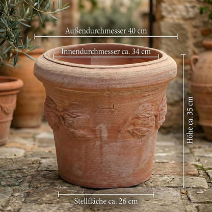 Maße Terrakotta Topf Limone Außen 40cm Innen 34cm Höhe 35cm