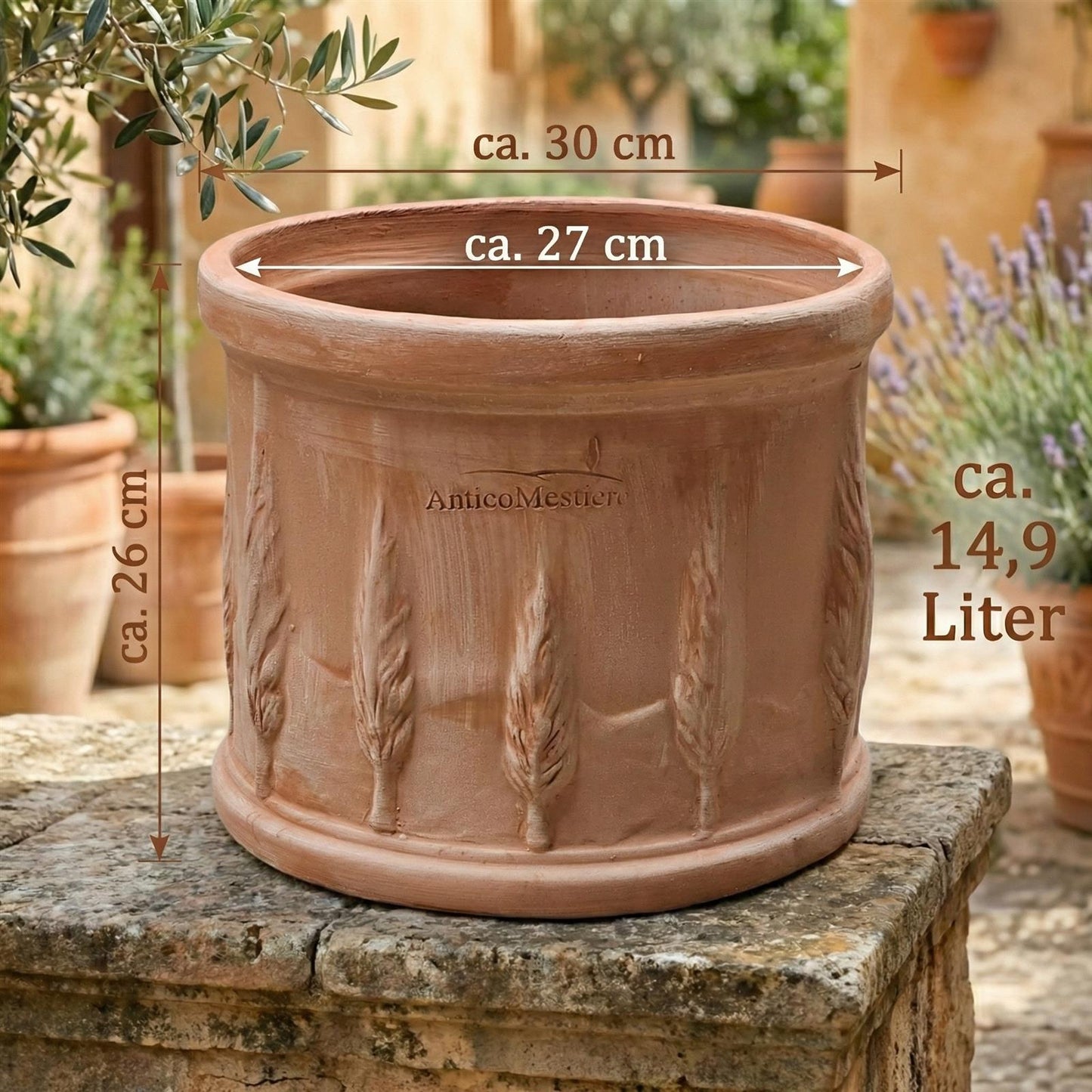 Pflanzgefäß Cilindro Cipressi 30