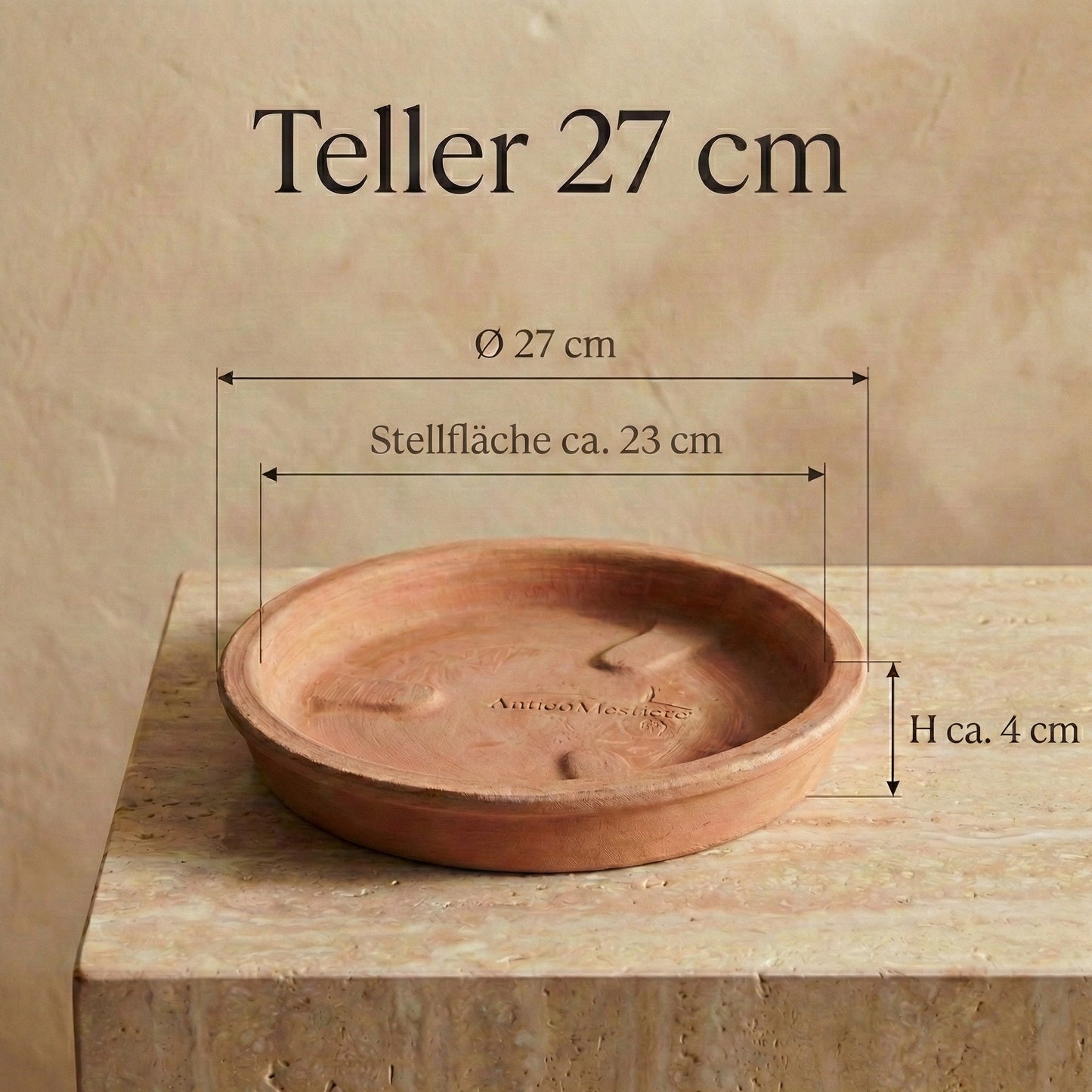 Pflanzgefäß Terrakotta "Limone" – Ø 31 cm – Handgefertigt in Italien – Frostfest
