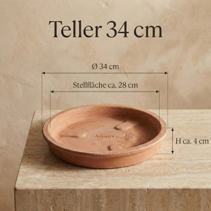 Großer Terrakotta Pflanzkübel "Festonato" – Ø 41 cm – Italienisches Design – Handarbeit – Frostfest