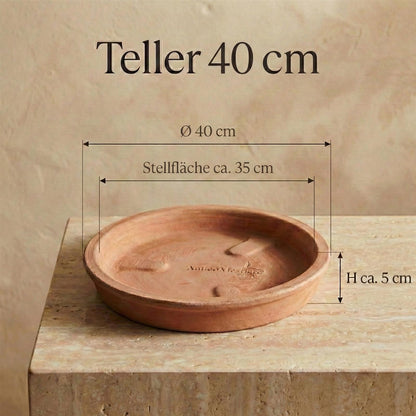 Pflanzteller / Untersetzer Terrakotta – Ø 21 bis 44 cm – Handgefertigt in Italien – Frostfest