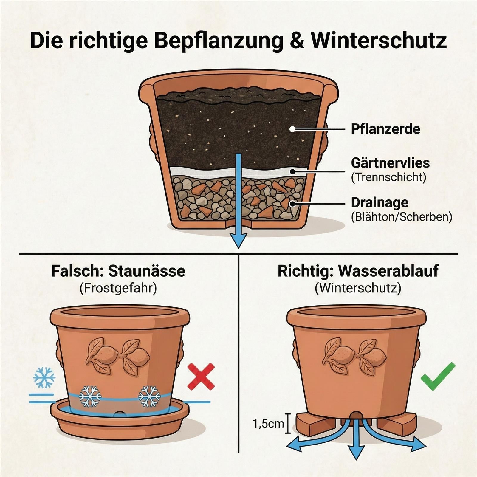 Terrakotta Untersetzer Pflanzteller massiv frostfest Italien Handarbeit Bepflanzung