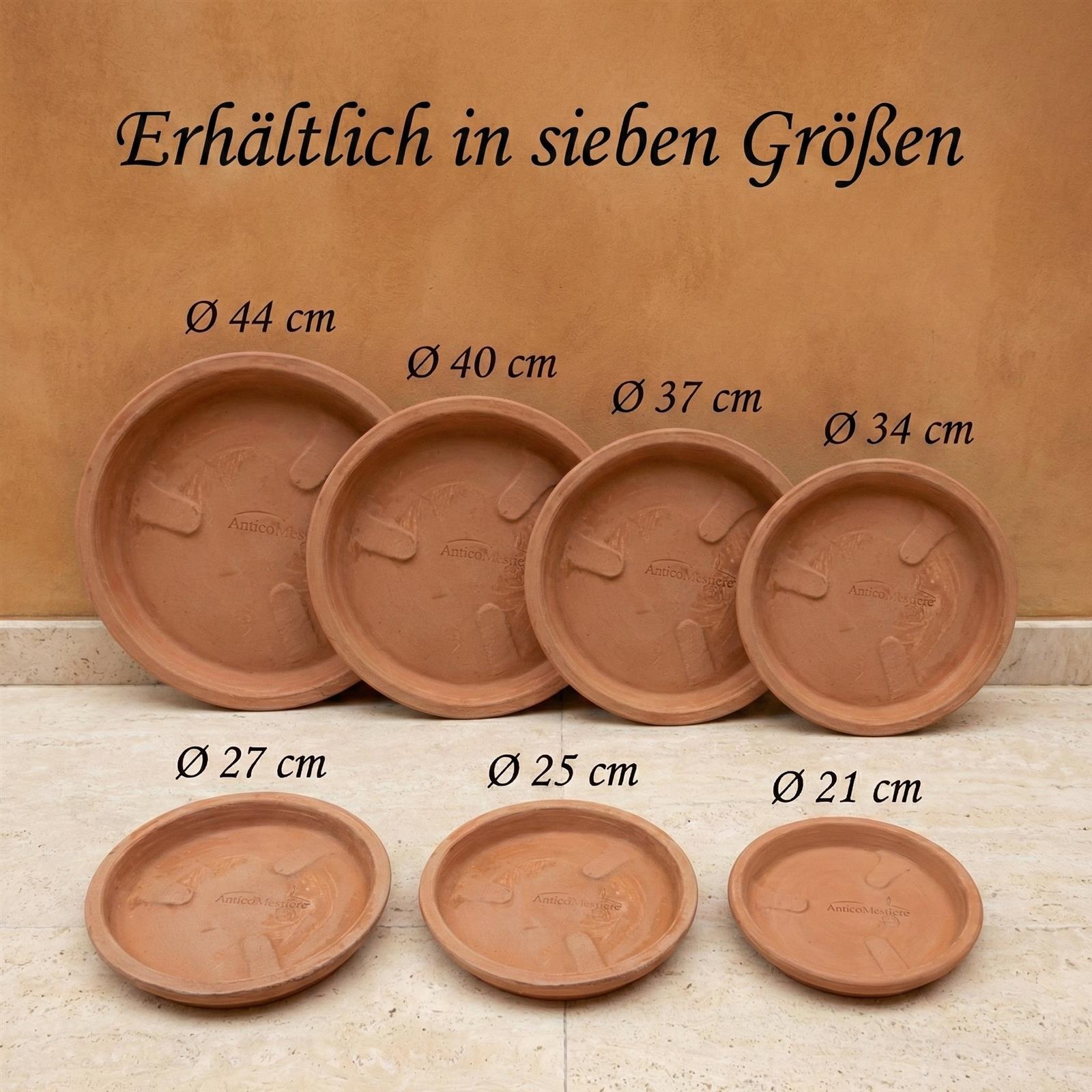 Terrakotta Untersetzer Pflanzteller massiv frostfest Italien Handarbeit Größen