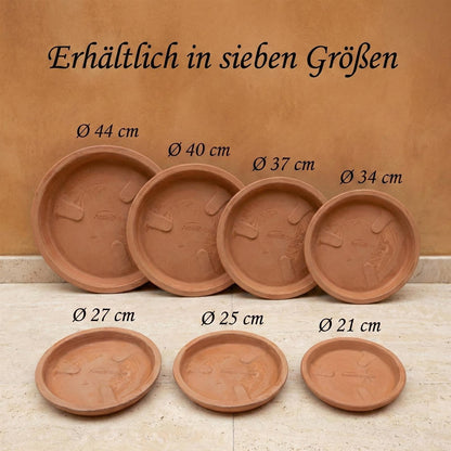 Terrakotta Untersetzer Pflanzteller massiv frostfest Italien Handarbeit Größen