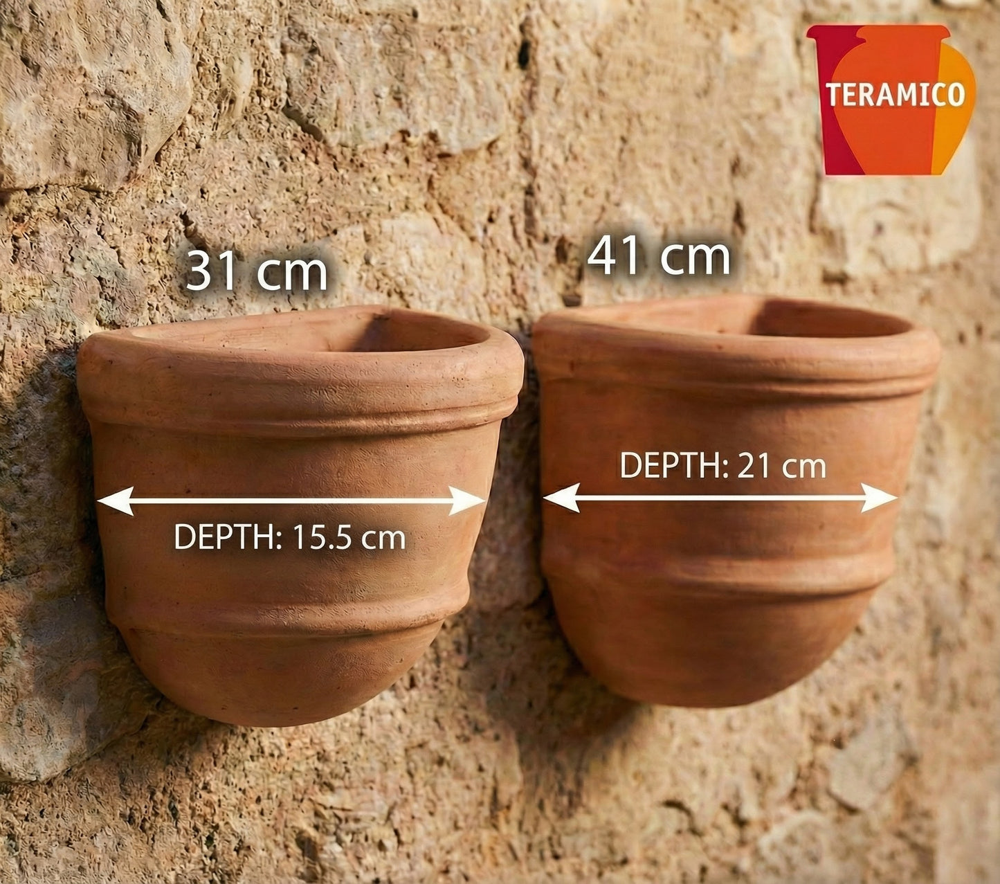 Jardinière murale en terre cuite « Gerla » 31 cm