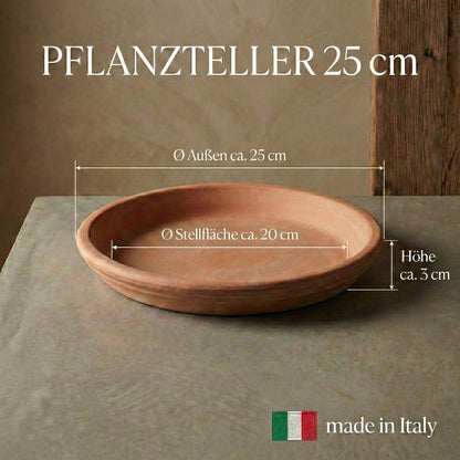 Pflanzteller "Roma Hell" – Original Italienisches Terrakotta – Frostfest & Handarbeit