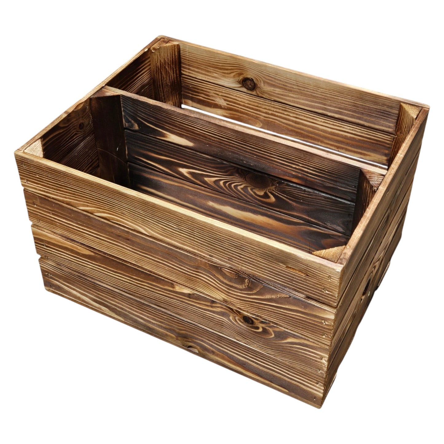 Holzkiste 50x40x30cm Geflammt Boden Lang