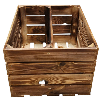 Holzkisten Regal 4er Set 50 x 40 x 30cm Geflammt Ablage Lang